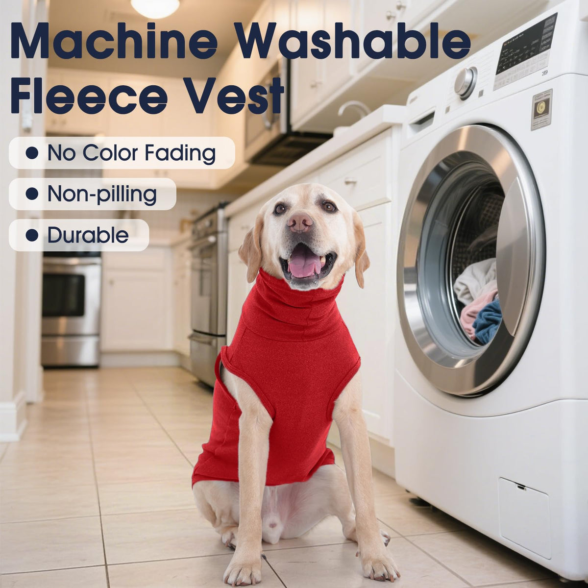 Dog Fleece Vest Sweater (Large / Red)