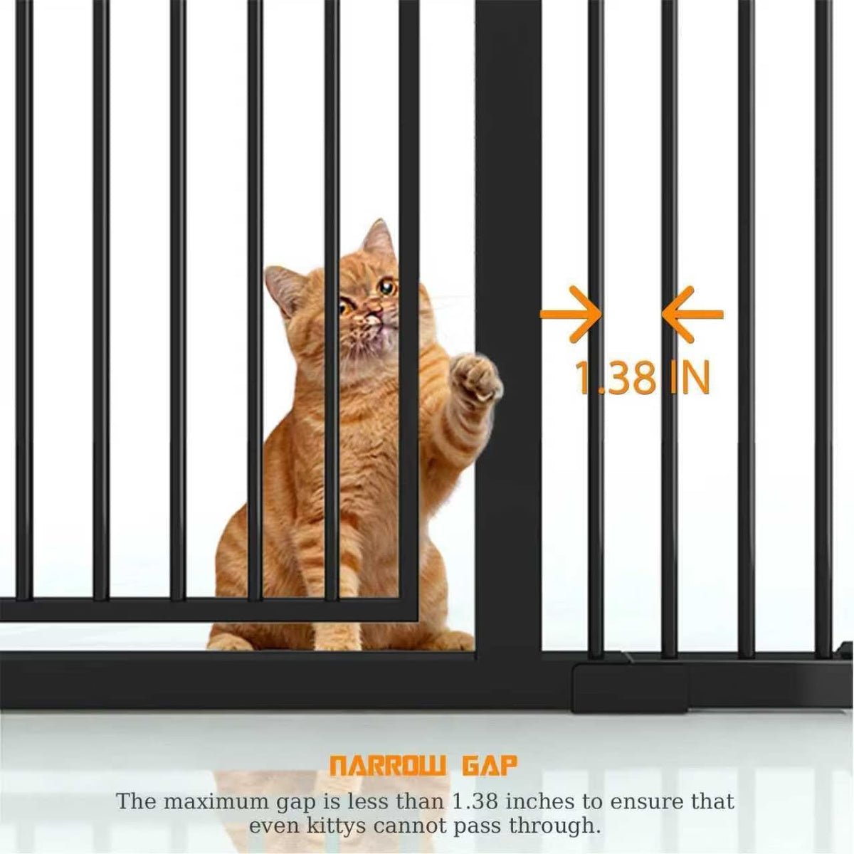 74.8" Extra Tall Pet Gate for Cats (Black / 74.8" Tall, 29.5-51.6"BWide)