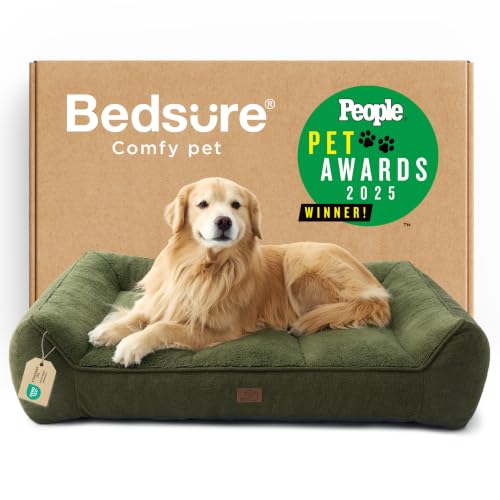 SupportMax® Extra Thick Orthopedic XL Dog Bed for Extra Large Dogs (Dark Green / 48"l X 35"w X 10"th)