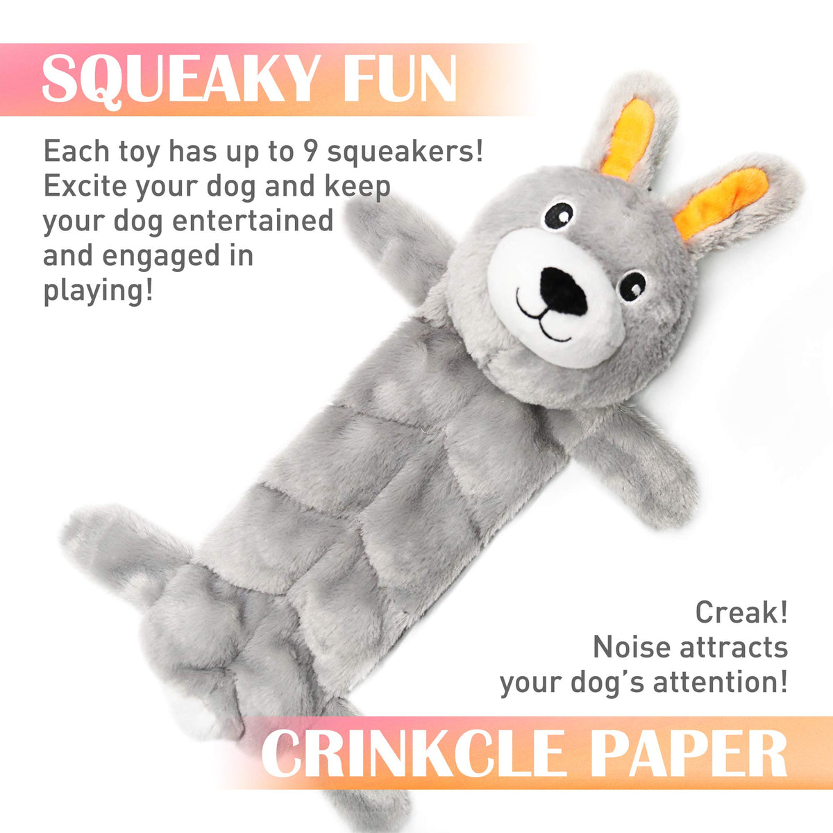 5 PCS Less Stuffing Dog Squeaky Toys for Aggressive Chewers (5 Pcs Multi-squeakers Head Stuffed Only)