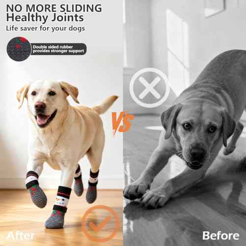 Anti Slip Dog Socks to Prevent Licking Paws for Hot Pavement (White & Grey / Small)