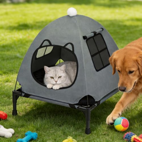 Anti Anxiety Open Elevated Pet Hammock Bed Tent House (Contemporary)