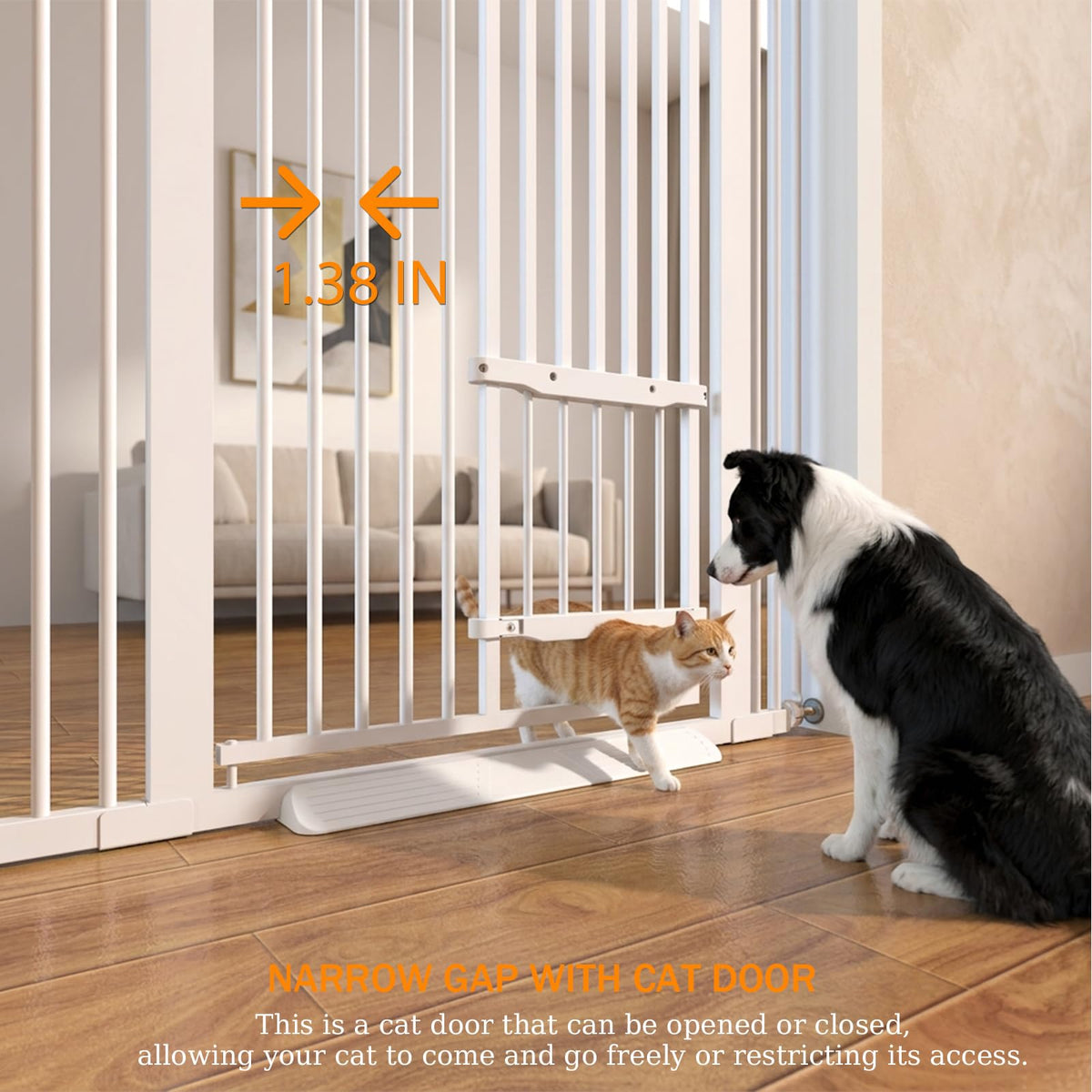 55.11" Extra Tall Cat Gate 29.5 (White / 55.11 inches SET A)