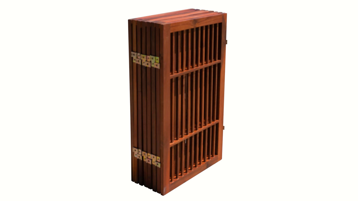 Pet Dog Gate Freestanding (8 Panel 30" Tall / Brown Pet Gate)