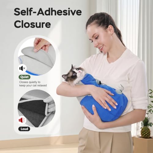 Cat Wrap for Cutting Nails (S(5-10lbs) / Blue)