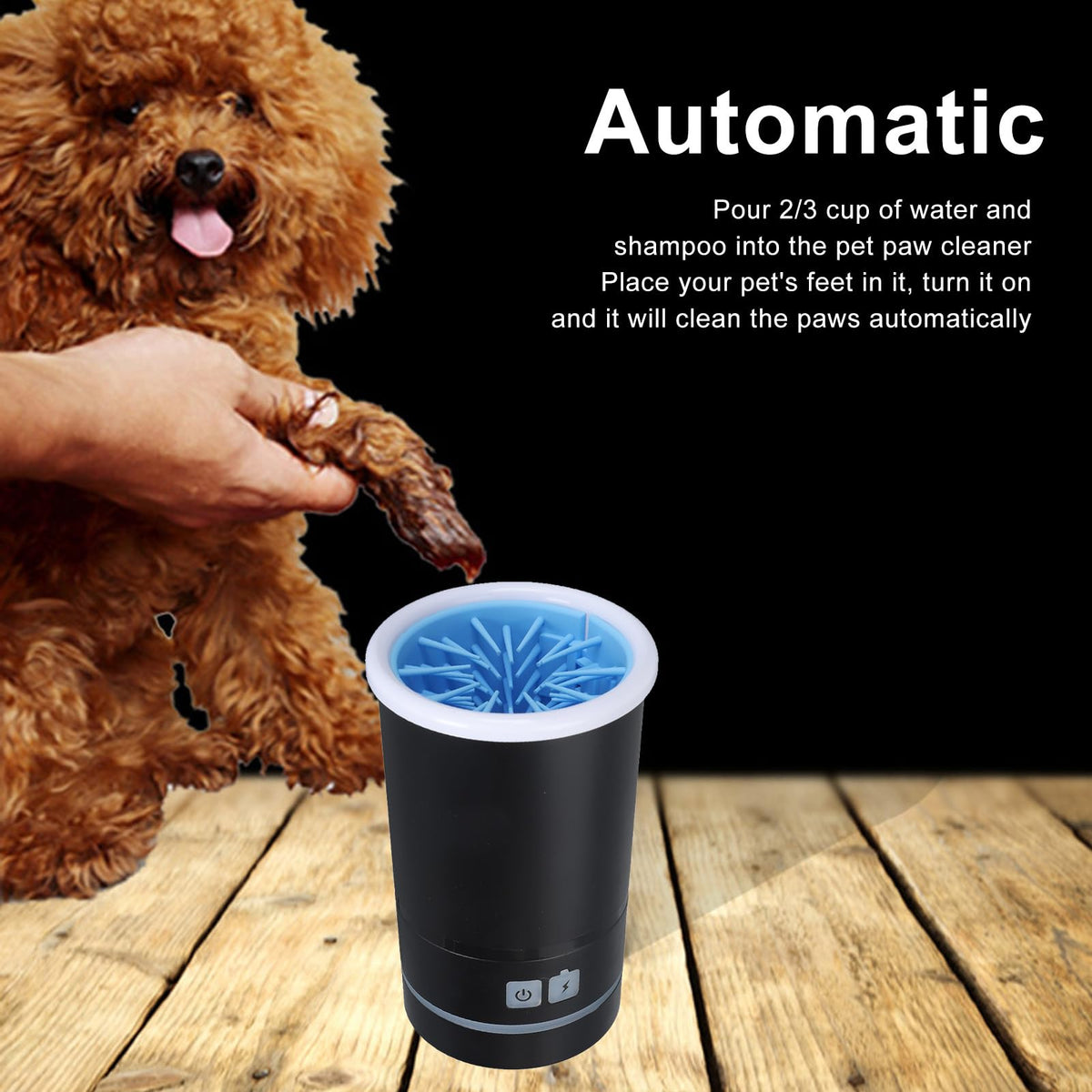 Automatic Dog Cleaner (L / Black White)