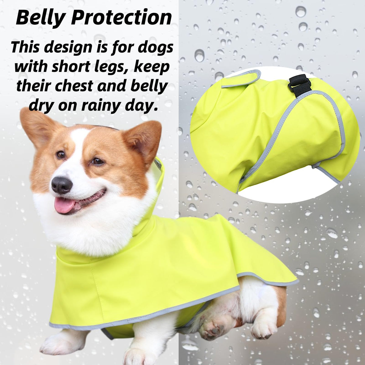 Dog Rain Jacket with Hood for Small Medium Dog (Light Green / Small)