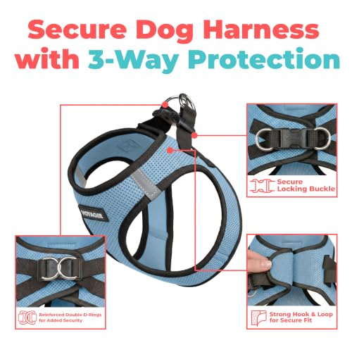 Voyager Step in Air Dog Vest Harness (Baby Blue/Black Trim / XL (Chest: 20.5 - 23"))