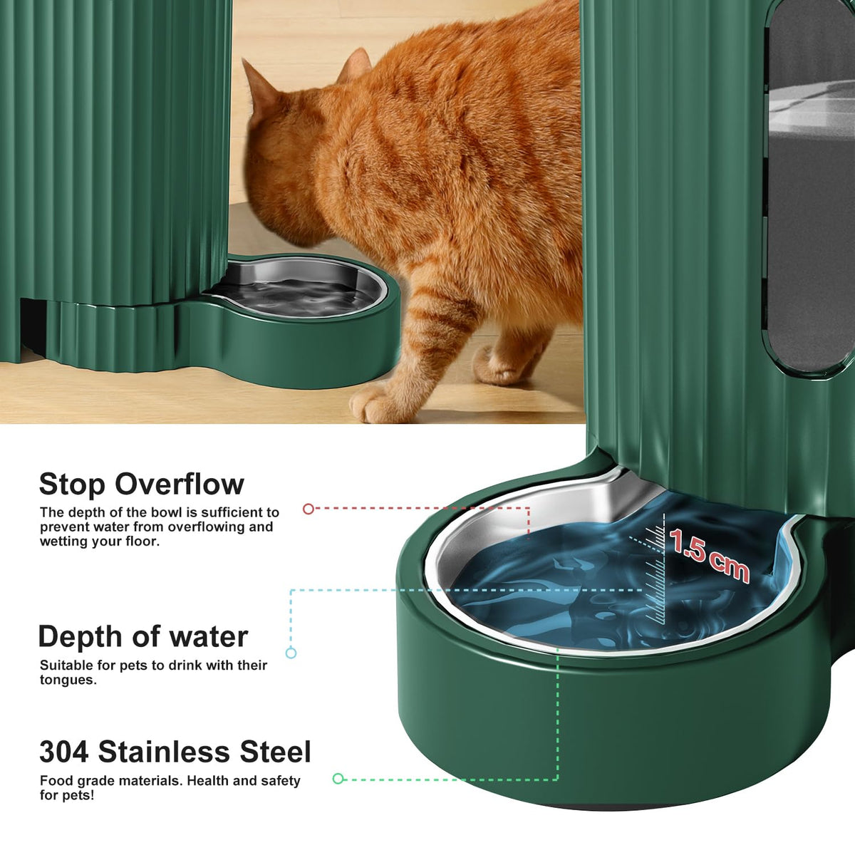 Gravity Automatic Cat Feeder (Large (0.8 Gallon x 2) / Green)