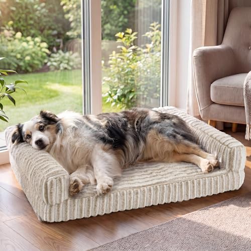 ComfyFleece® Memory Foam Orthopedic XL Dog Bed with Sides 42" (Amphora / 42.0"l X 30.0"w X 7"th)
