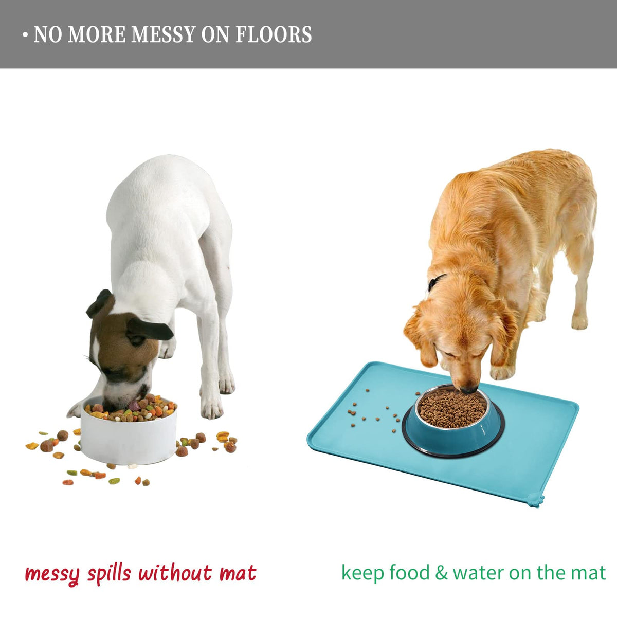 Silicone Pet Feeding Mat (Turquoise / 24" x 16")