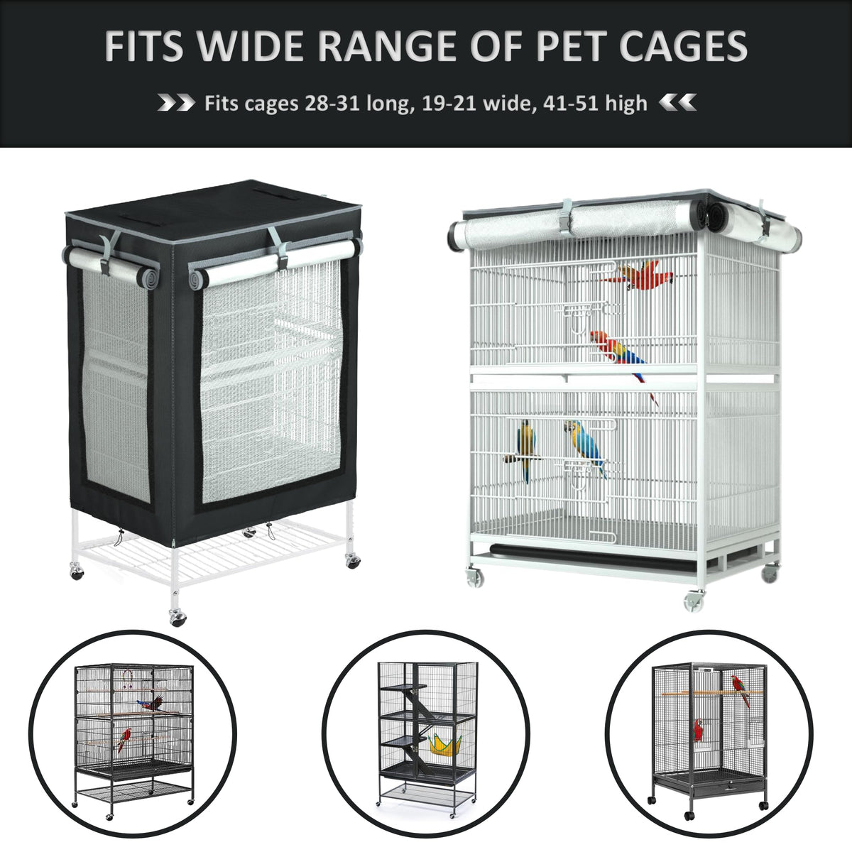 Large Bird Cage Cover (32.0"L x 21.0"W x 52.0"H)