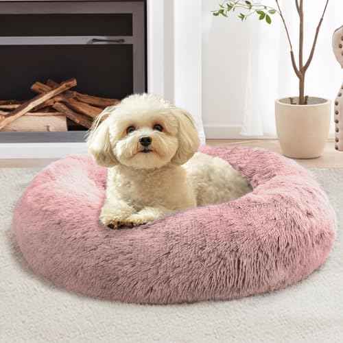Calming Dog Beds Extra Large Sized Dog (Dark Pink / 45.0"L x 45.0"W x 10.0"Th)