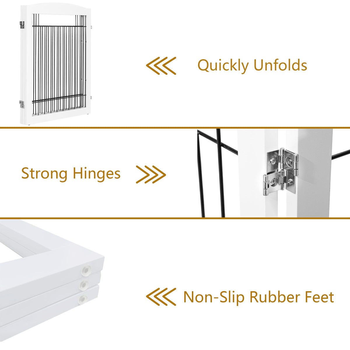Extra Wide Dog gate for The House (White / 【3 Panels】72"W x 32"H)