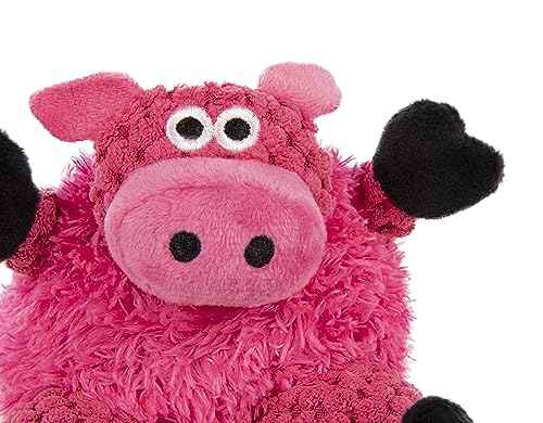 Checkers Sitting Pig Squeaky Plush Dog Toy (Small)