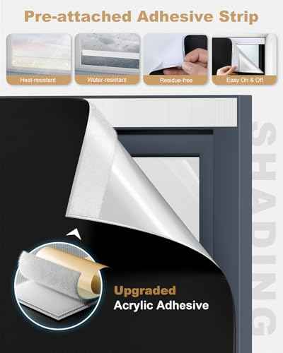 Portable Blackout Curtains for Bedroom (Black / 33W*56L)