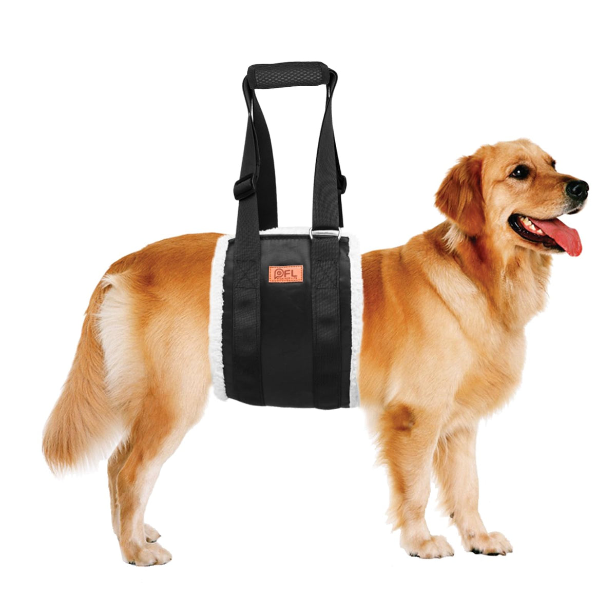 Adjustable Dog Sling for Large Dogs Hind Leg Support Weak Legs Mobility Aid (Black / Large)