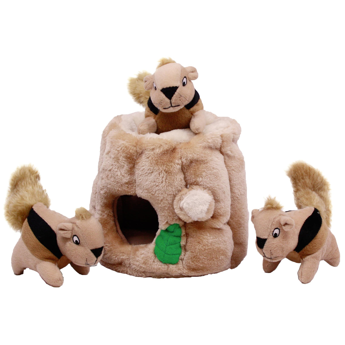 Hide-A-Squirrel Plush Squeaky Dog Toy, Medium, 6.5" x 6.5"