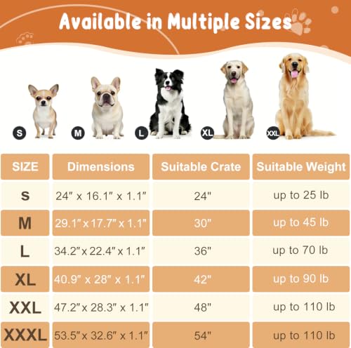 Dog Crate Pad for 30"x20" Dog Crate (Navy / M (29.1"x17.7"x1.1"))