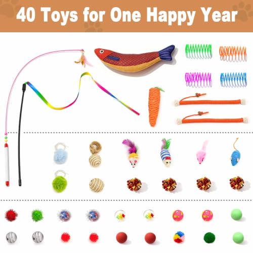 41 Pcs Interactive Cat Toys with Cat Puzzle Box (Modern (with puzzle box))