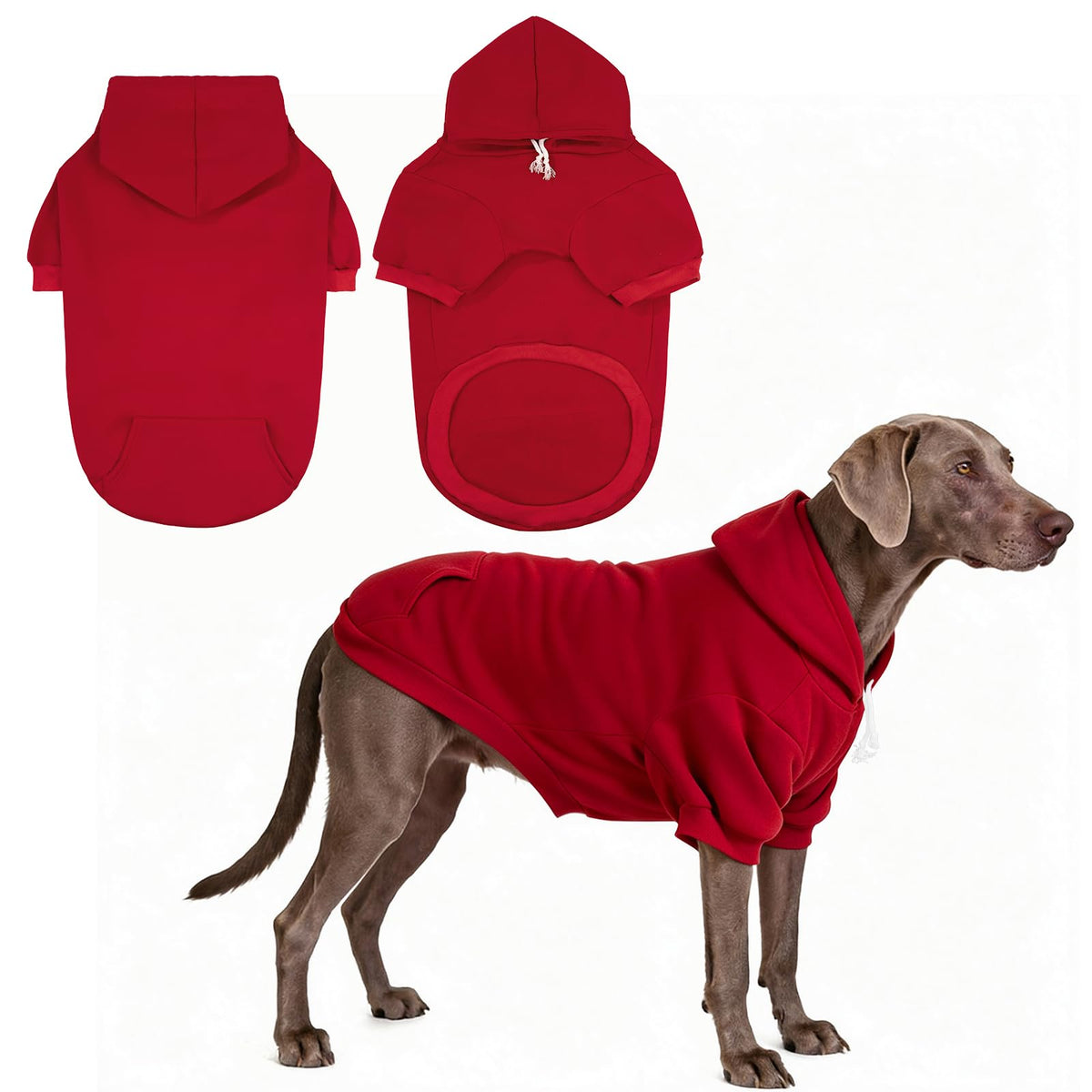 Dog Hoodie for Large Medium Small Dogs (Red / Large)