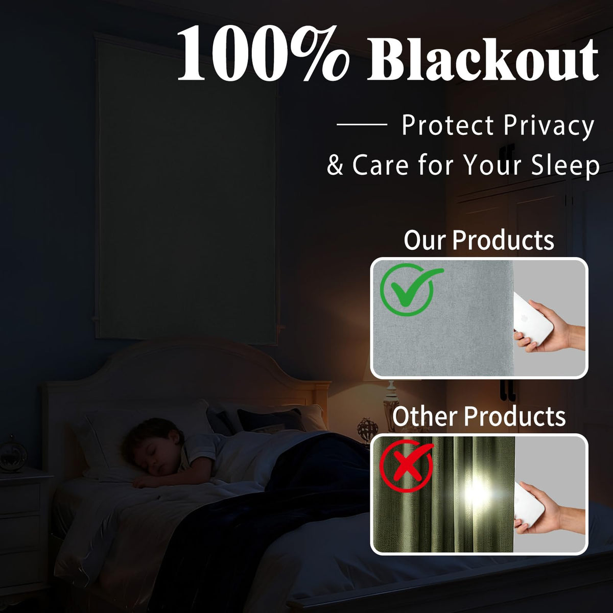 100% Blackout Magic Tape Stick On Curtains Window Shades Pull Down Blackout Window Cover No Drillng Self Adhesive Curtains No Rod Small Windows (34"W x 60"L (Pack of 1) / Light Grey)