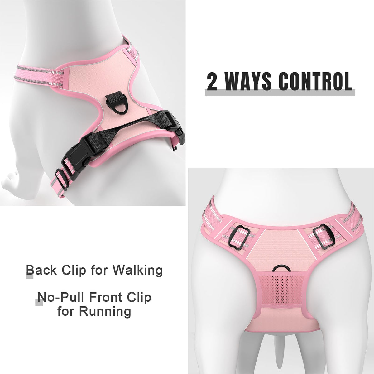 No Pull Dog Harness (Z-Pink / Small)
