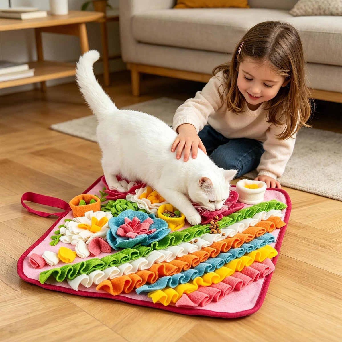 19.5" Snuffle Mat for Large Dogs (19.5"L x 19.5"W / pink)