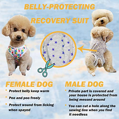 Dog’s Recovery Suit Post Surgery Shirt for Puppy (Small / white spot)