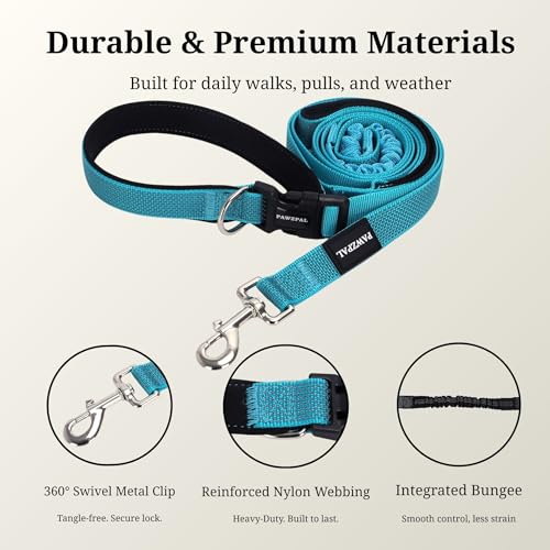 Hands Free Dog Leash (Aqua Blue / Large (8–10FT))