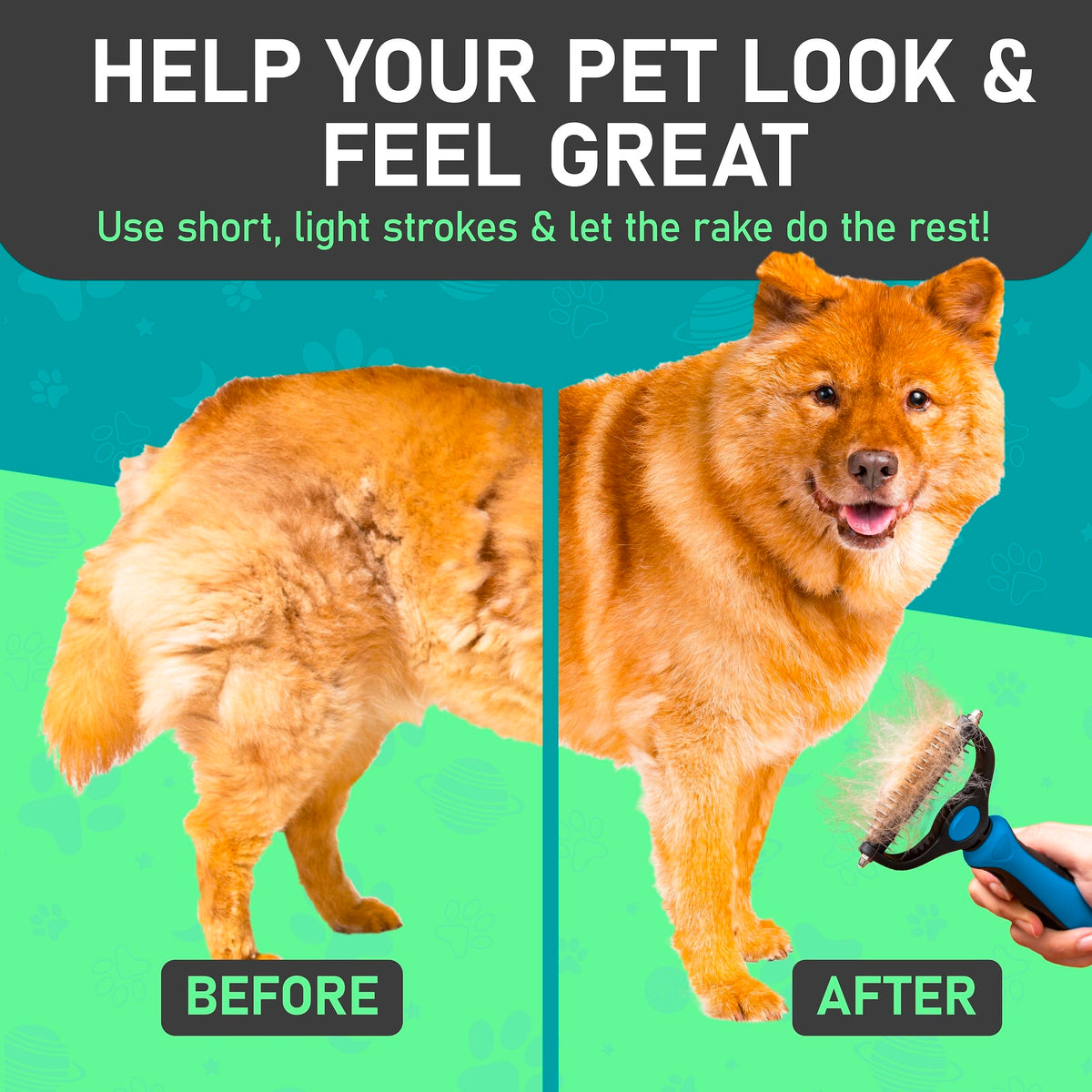 Dog Rake and Brush Set for Shedding (A - Rake & Brush (Best Value) / Large)