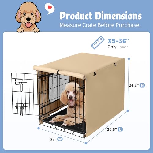 Dog Crate Cover (36.6"L x 23.0"W x 24.8"H / Beige)