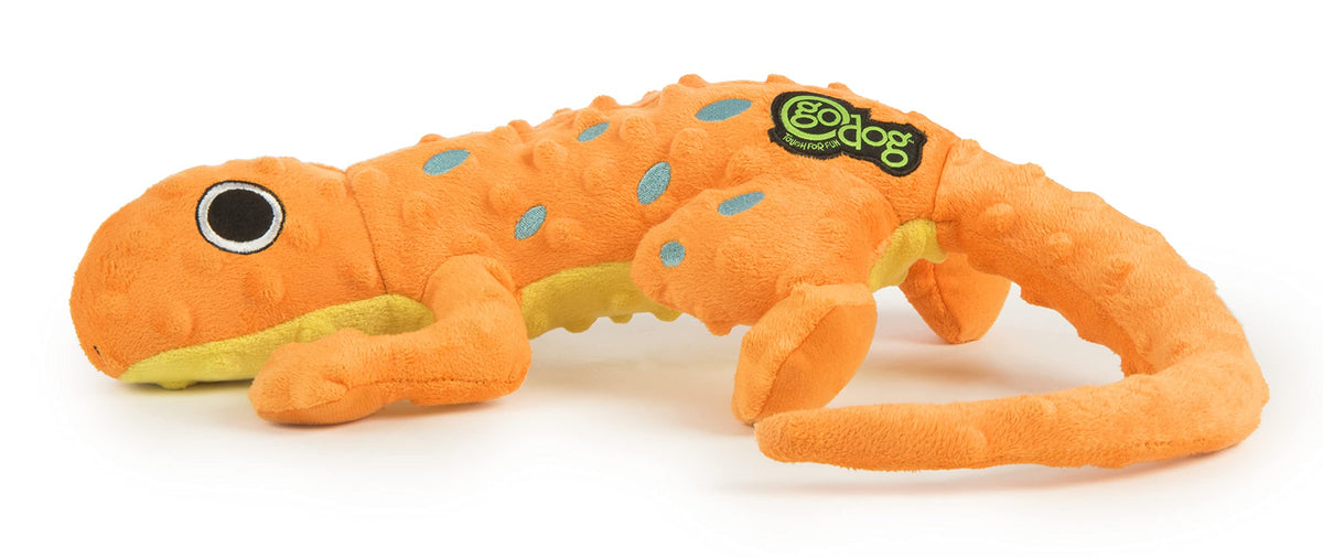 Amphibianz Gecko Squeaky Plush Dog Toy (Amphibianz Gecko (Orange) / Large)