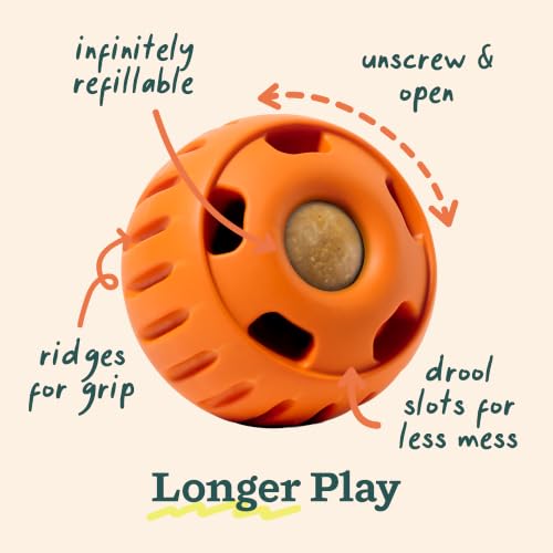 Pupsicle Interactive Dog Ball Toy for Dogs Small 10 (Orange / Small)