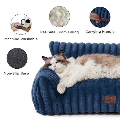 ComfyFleece® Shown on TV Fluffy Dog Couch for Pets (30x20x10" / Night Blue)