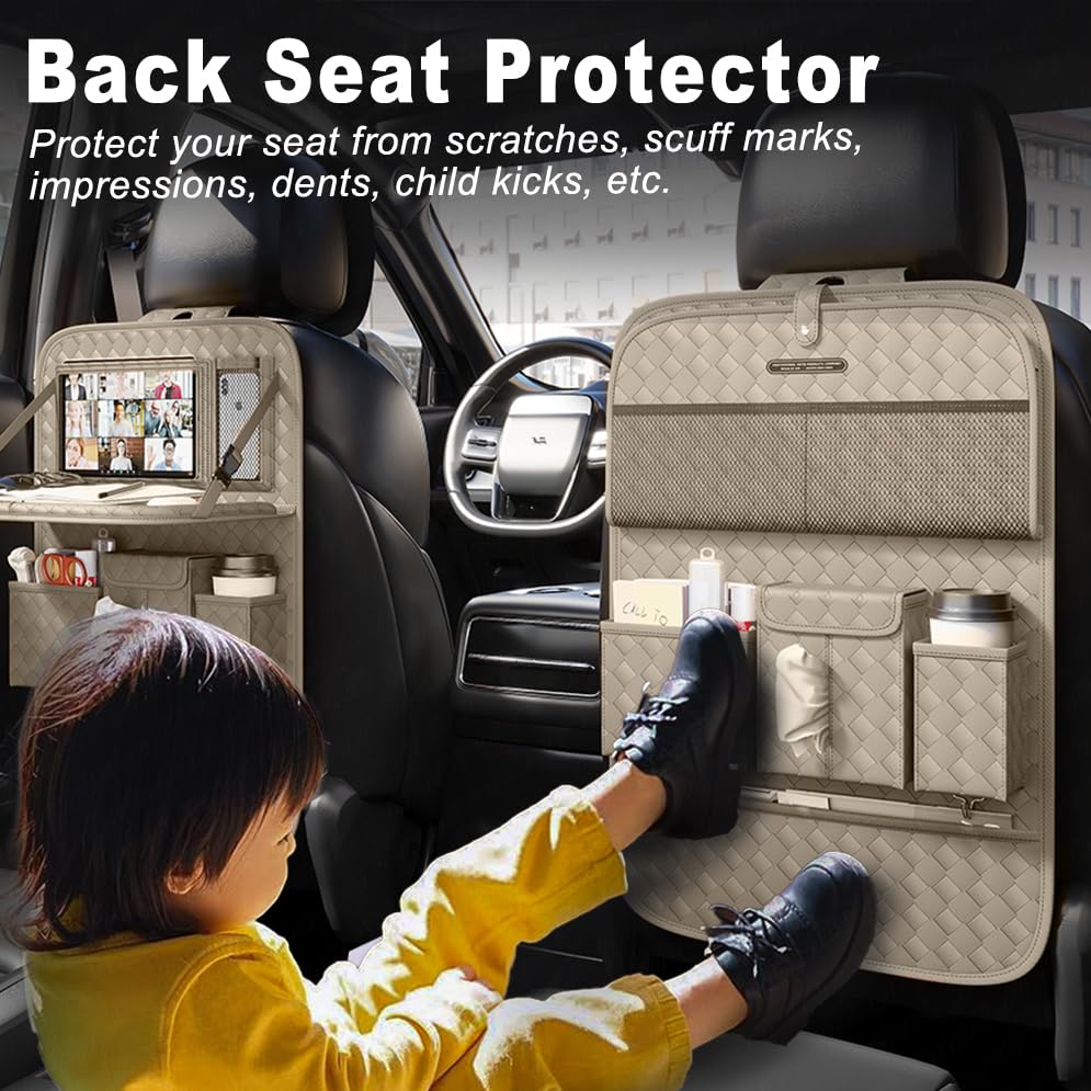 Car Seat Organizers (Woven Beige / 2 Pcs)