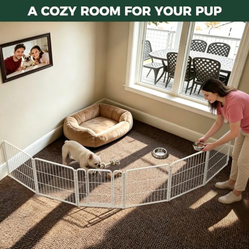 Homeplus Indoor Dog Playpen with Fence (White / 24"H)