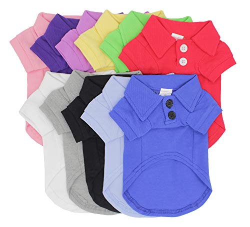 Basic Dog Polo Shirts Premium Cotton (S (-9lbs) / Violet)