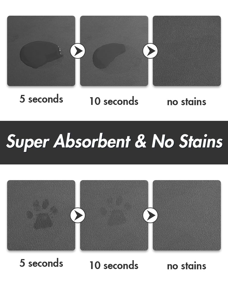 Absorbent Pet Feeding Mat (DARKGREY / 17"x28")