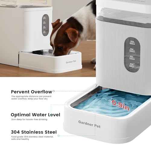 Automatic Dog Water Bowl Dispenser (White / 1.6 Gallon)