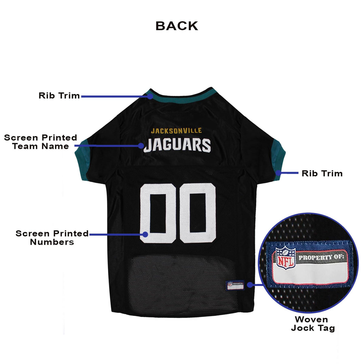 NFL Jacksonville Jaguars Dog Jersey (Jacksonville Jaguars / X-Small)