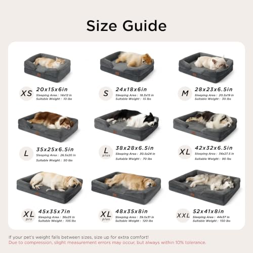 Orthopedic XL Pro Dog Bed Extra Large Washable Original Design (Dark Grey / 45"l X 35"w X 7"th)