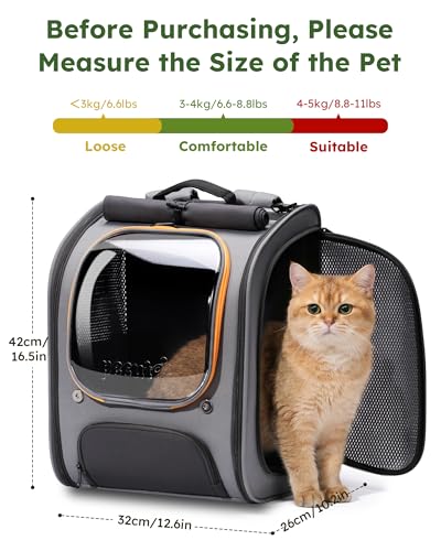 Cat Backpack Carrier (Gray-on-Gray Color Blocking / 12.6"L x 10.2"W x 16.5"H)