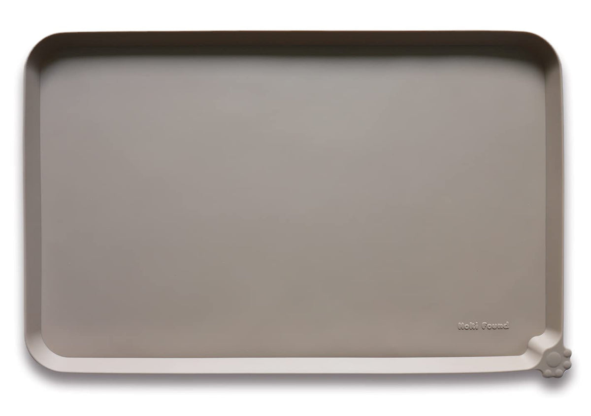 Large Silicone Pet Food Mats (24" x 16" / Tan)