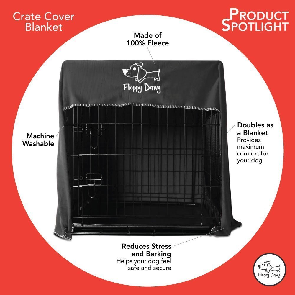 Crate Cover. Fits 42 Inch Dog Crates or Smaller. Easy to Put On (42.0"L x 28.0"W x 30.0"H / Gray)