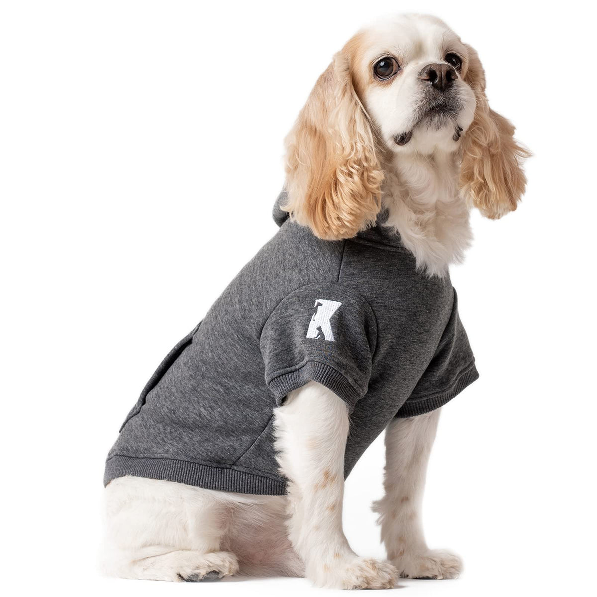 Dog Hoodie Fleece Puppy Clothes Warm Sweater with Hat for Small Medium Dogs Cat Hooded Shirt Kitten Pet Basic Sweatshirt with Pocket Doggie Soft Winter Coat Apparel (2XL-(20~30lb) | Chest(~24") / Grey)