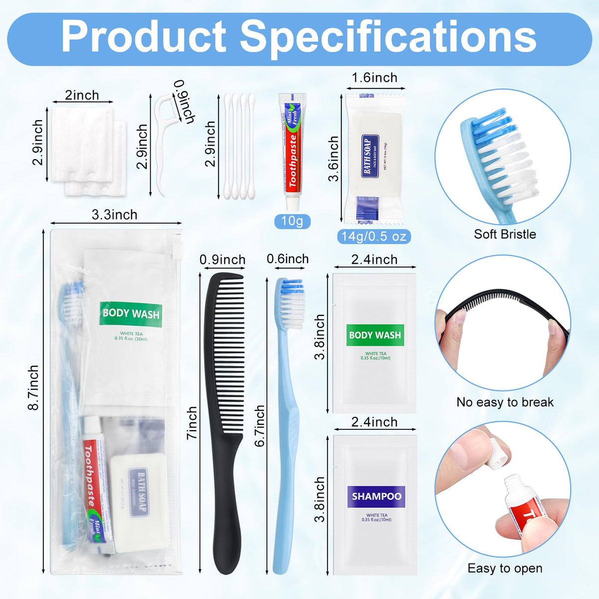 Pack of 100 Basic Toiletry Kits (Pack of 100)