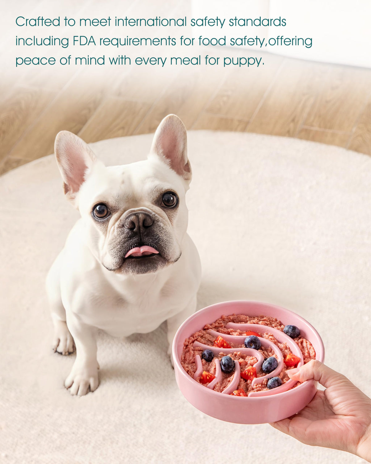 Slow Feeder Dog Bowl (Pink / 0.6 Cups)