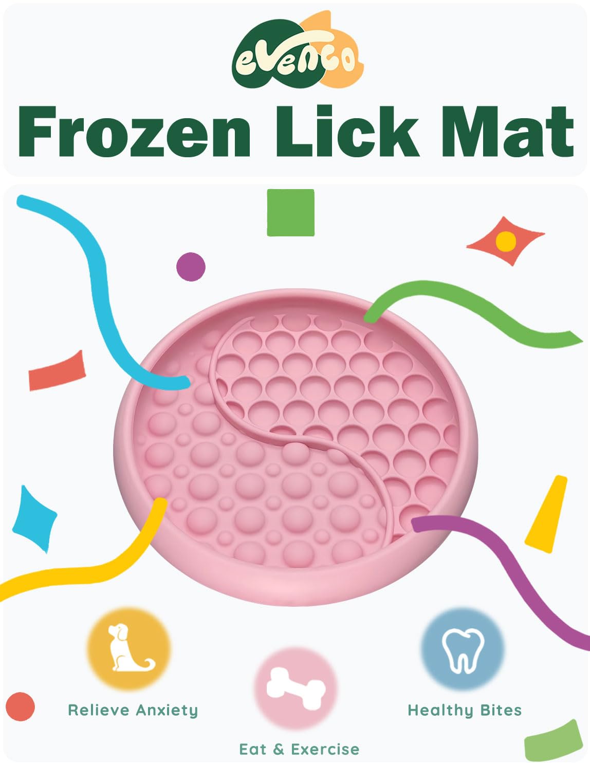 Lick Mat for Dogs (6.0" x 1.0" / Ripple Pink)
