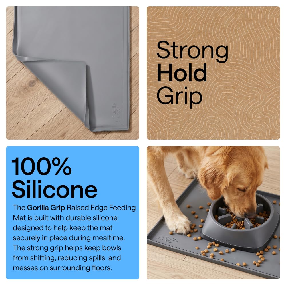 Waterproof Dog Food Mat (Gray / 28" x 18")